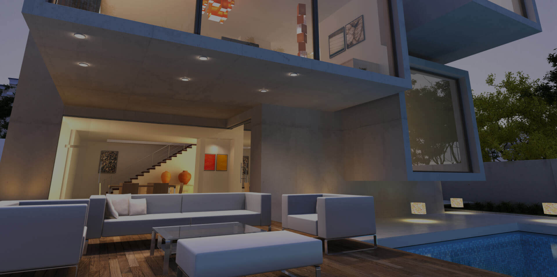 Modern home with pool